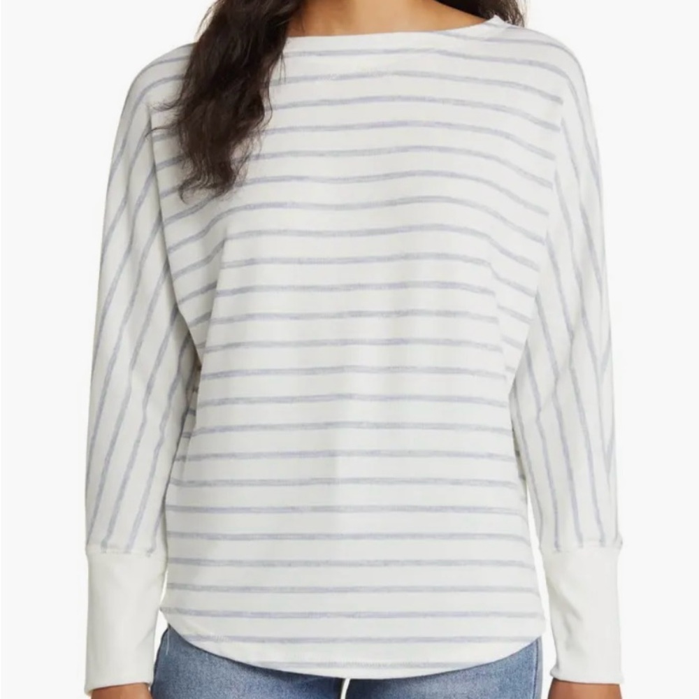 Striped dolman sleeve top